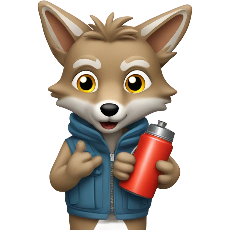 Coyote with a thermos ￼￼ emoji