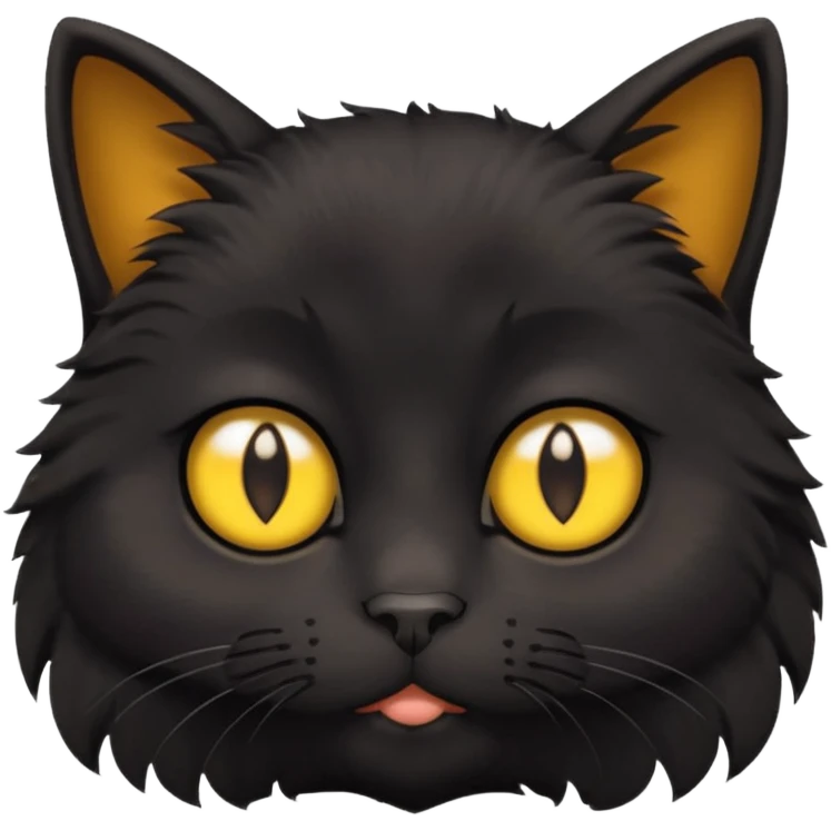 worried black cat face emoji