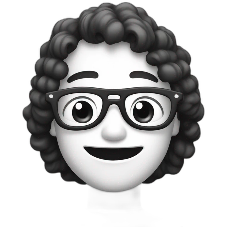 Cinéma in black and white emoji