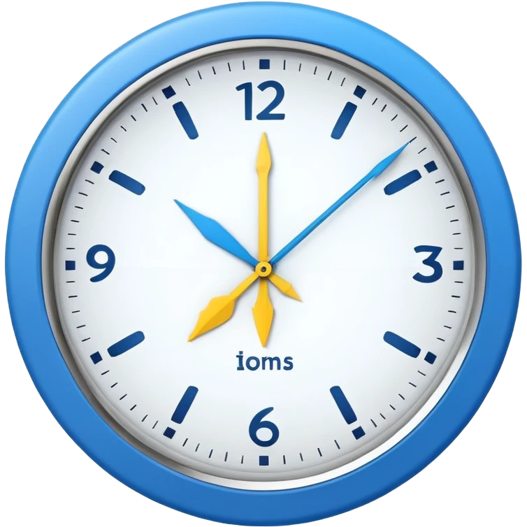 : A round clock face showing a neutral time. Around the clock, two curved arrows forming a circle, symbolizing flexibility and adaptability of working hours. Minimal details, rounded shapes, flat bright colors, consistent with standard emoji design. emoji