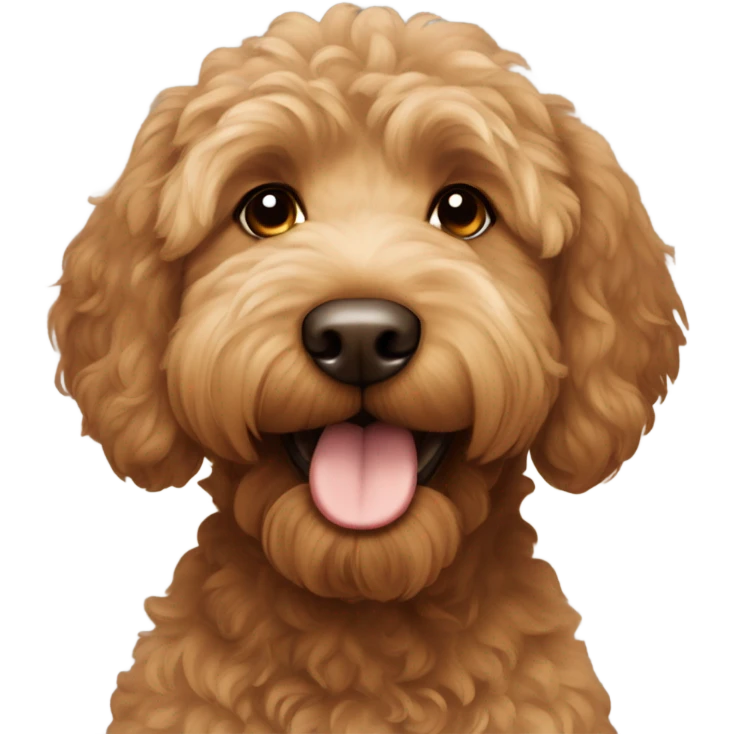 Brown Goldendoodle round face emoji