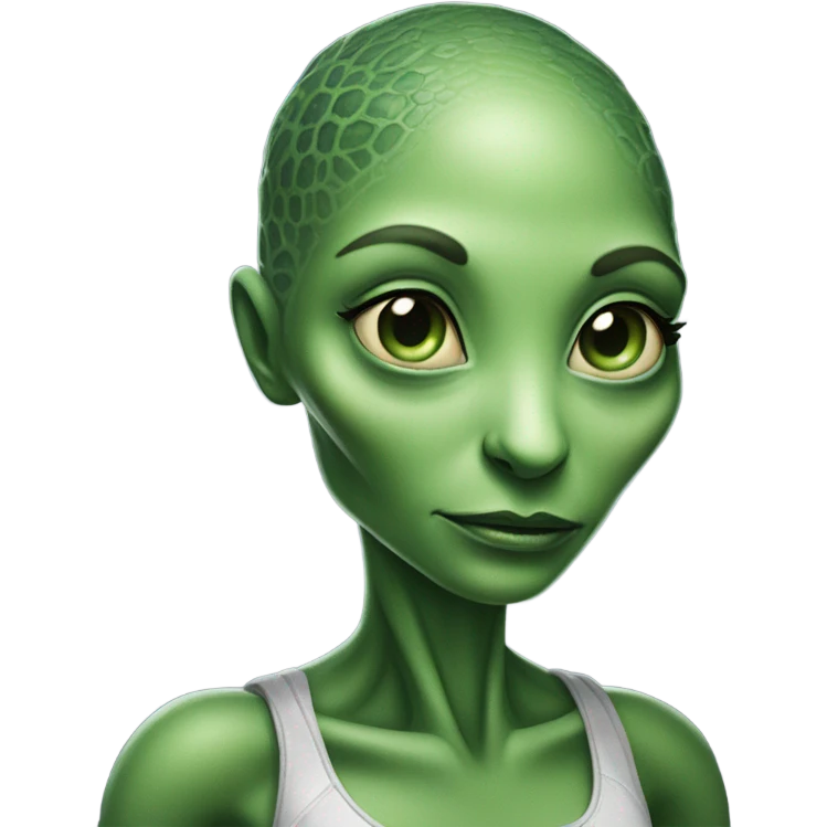 a Reptilian alien woman, full body, Pregnant emoji