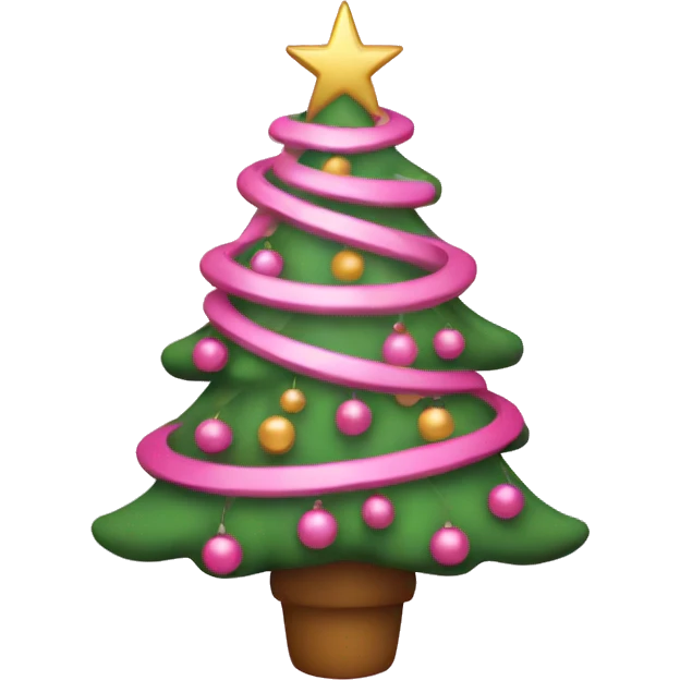 Pink Christmas tree emoji
