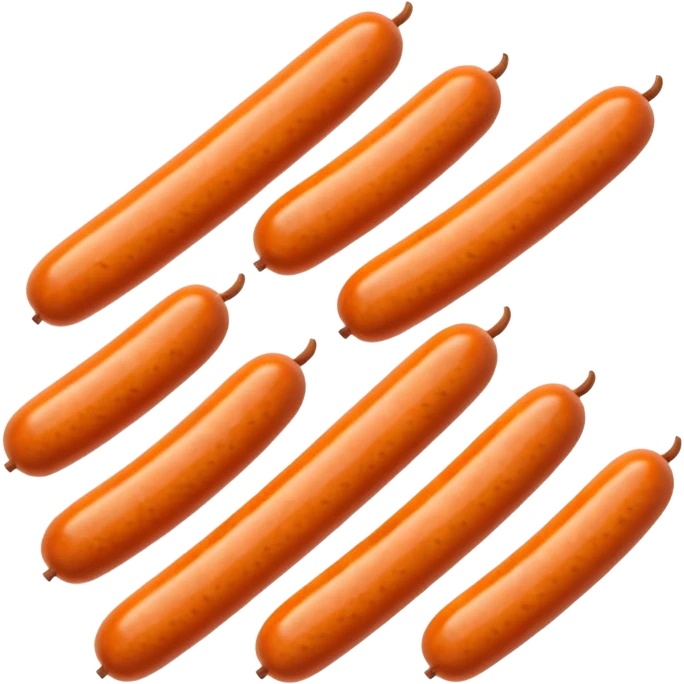 orange cylindrical pieces sausage shaped on each end with no lines emoji