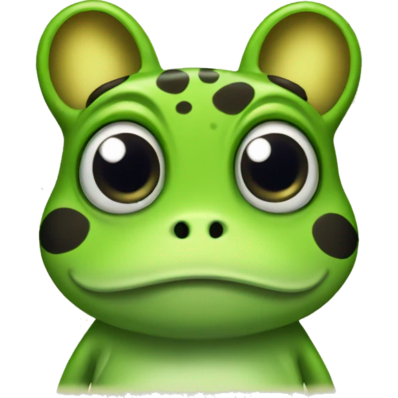 frog with cat ears and cross eyed  emoji