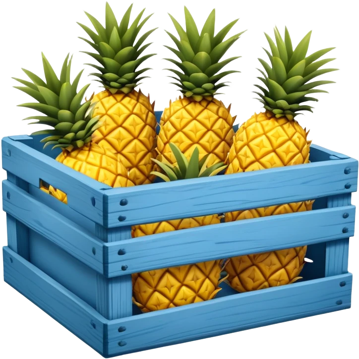 pineapples in a blue crate emoji