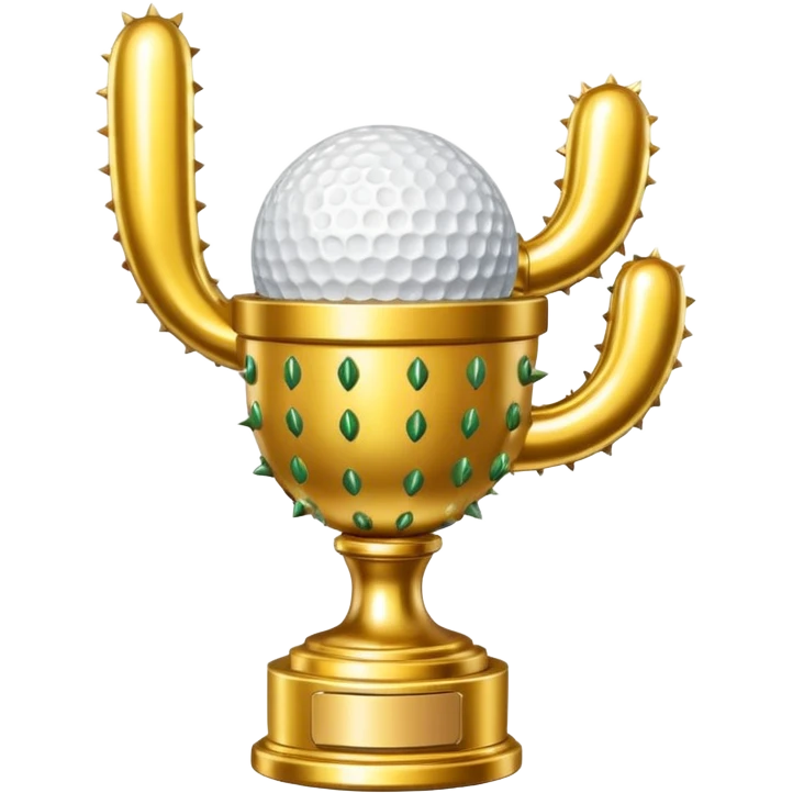 gold cactus trophy golf ball emoji