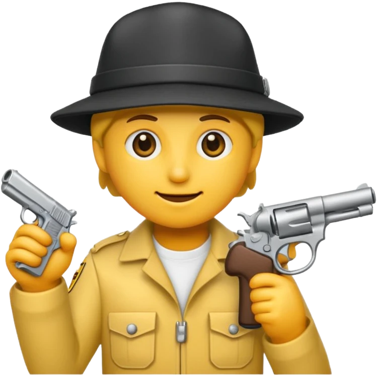 As un emoji blanco con una gorra y una garrafón un pistola  emoji