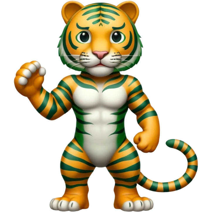 muscular green tiger standing emoji