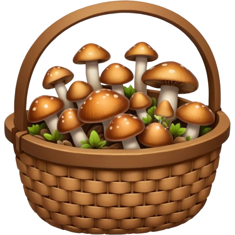 Brown basket with mushrooms emoji