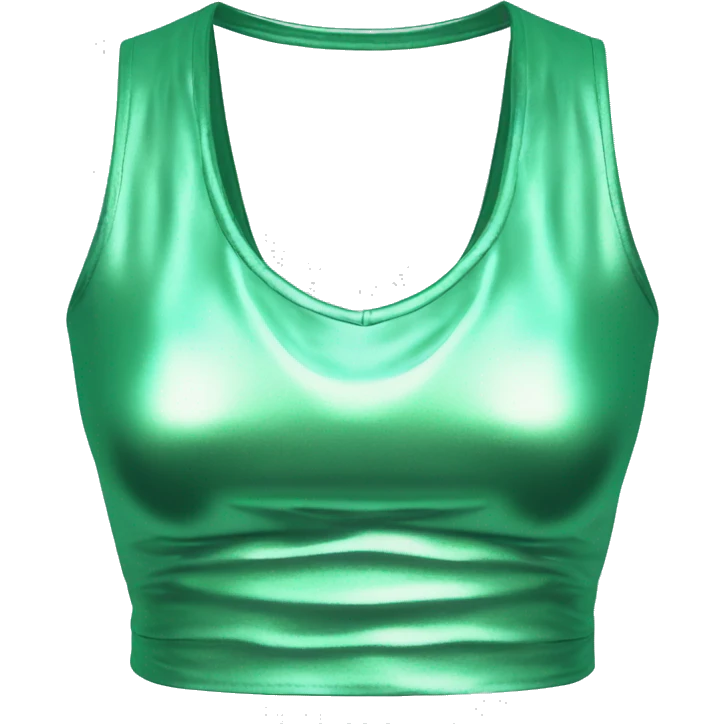 Realistic isolated low cut metallic mint green crop top blouse. emoji