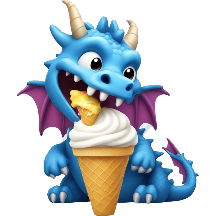 Dragon eating ice cream emoji