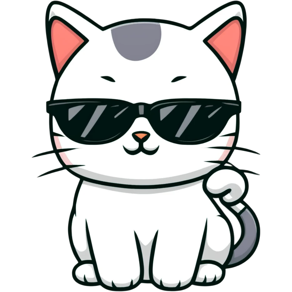 Cat with sunglasses emoji