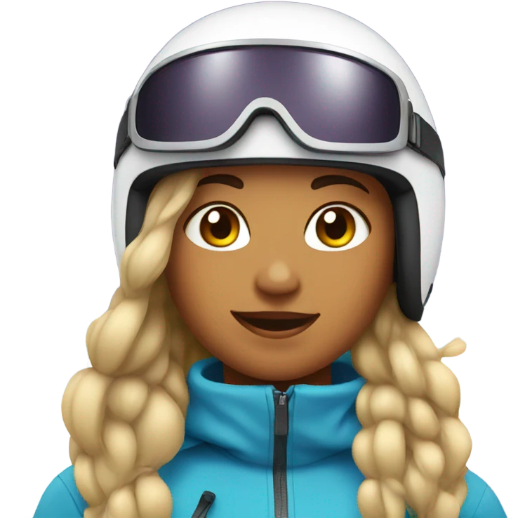 Ski girl with hair out of helmet  emoji