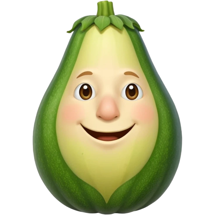 funny cartoon character with a big zucchini nose, standing emoji