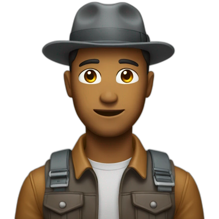 un homme avec une pelle emoji