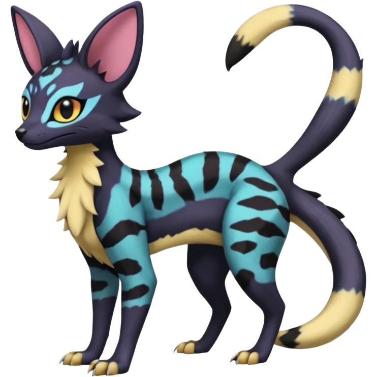 Pastel Salandit-Umbreon-Genet-Noivern-Noibat-Serval-Hybrid (Full body) emoji