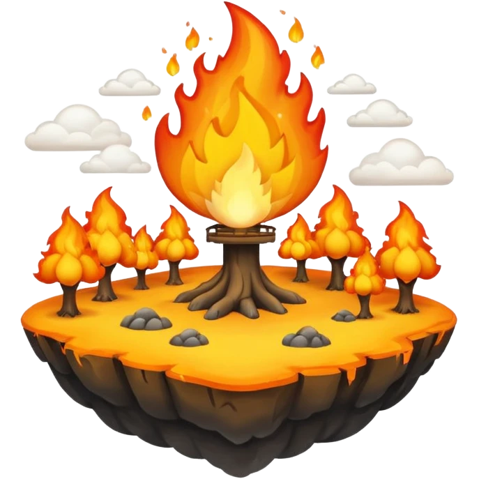 fire flying island emoji