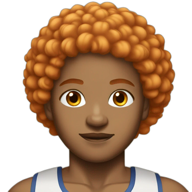 Light skin afro Orangehair in fitness emoji