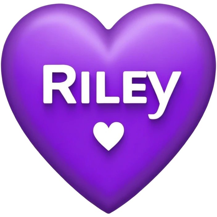 Purple Heart with the letters Riley in the middle  emoji