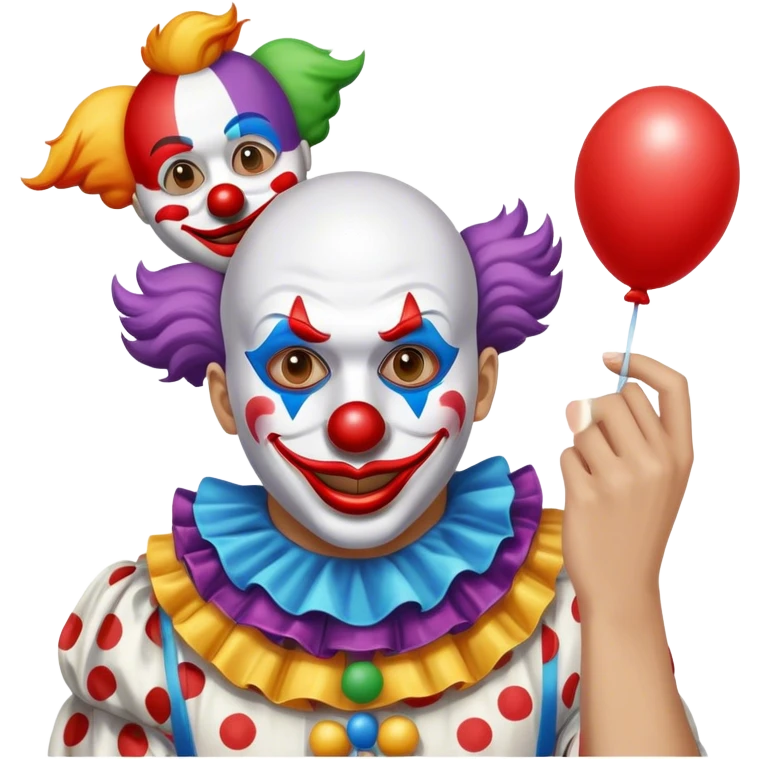 Taking off a clown mask emoji emoji
