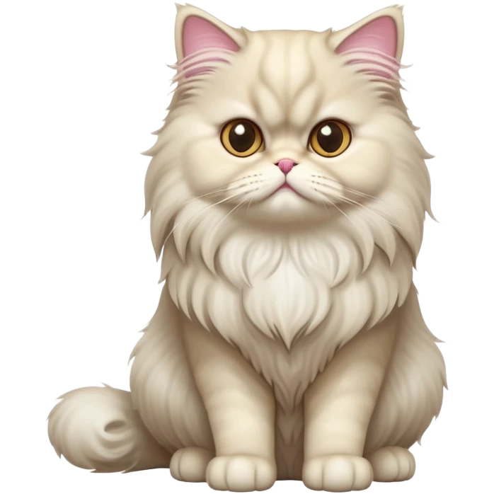 cinematic-[persian cat]-realistic-full-body-sitting-emoji,-tail-curled-playfully-around-its-paws,-head-tilted-dramatically,-fluffy-[persian cat]-fur,-simplified-yet-realistic-focused-features,-highly-detailed,-glowing-with-an-almost-sarcastic-glow emoji