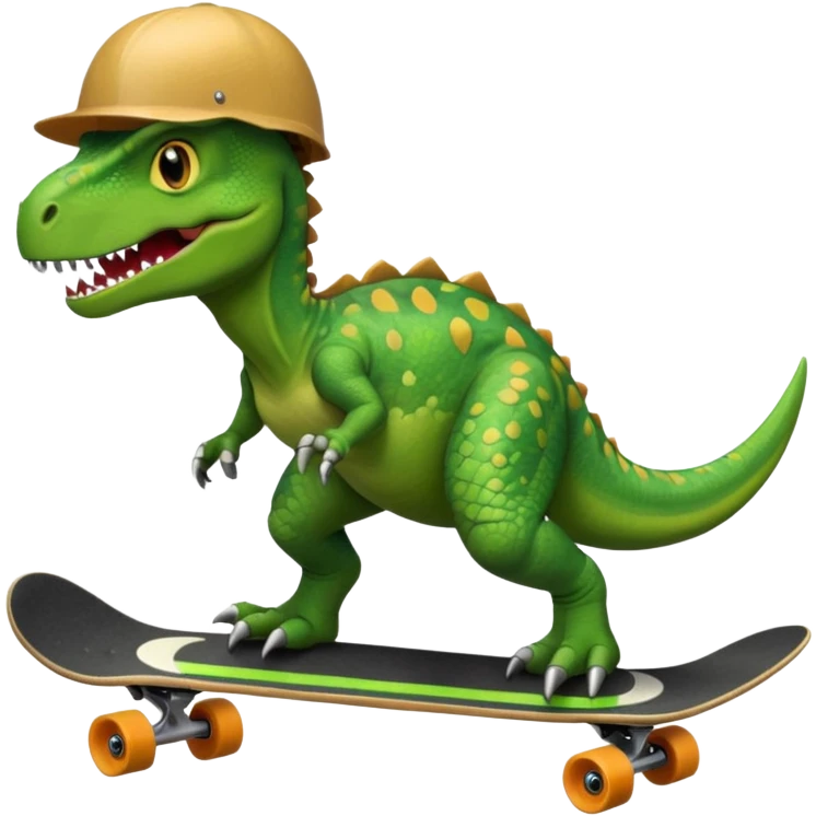 Dinosaur on a skateboard emoji