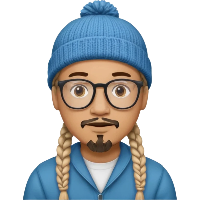 man with braids glasses beanie and goatee emoji