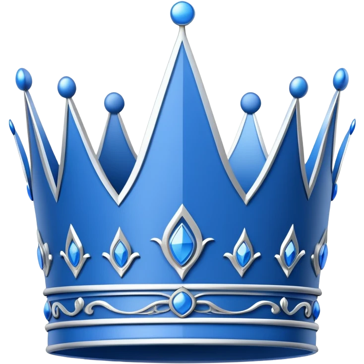blue blueprint plan, side view, with white line drawing of a crown emoji