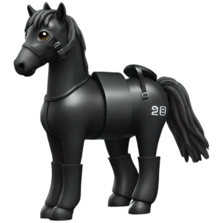 poney in black rubber shiny diving suit emoji