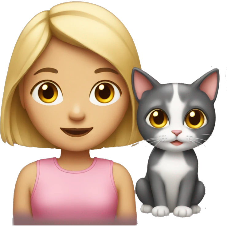 girl and cat emoji