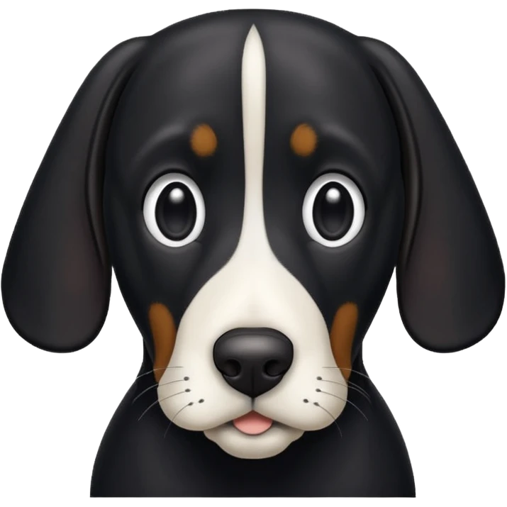 Black hound dog with white snout and white chest emoji