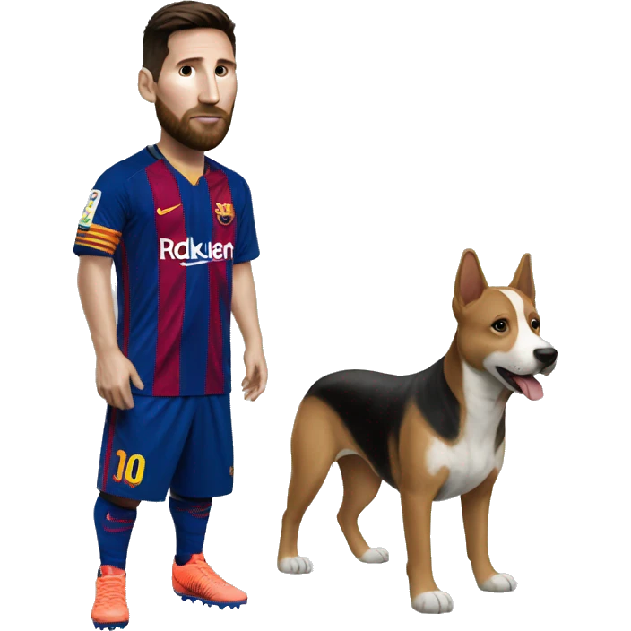 Perro vestido de Messi  emoji