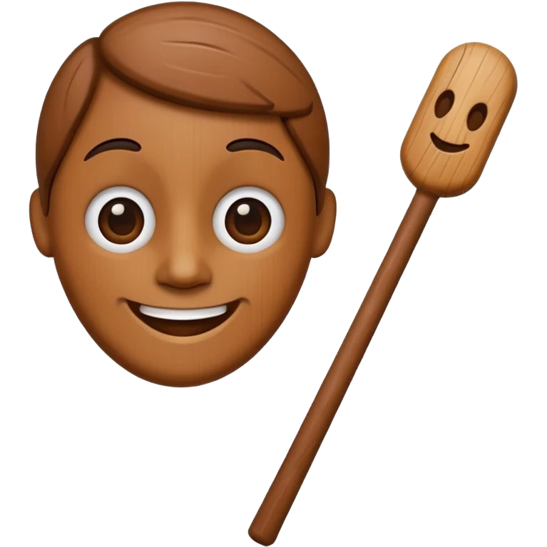 Wooden stick with a face emoji
