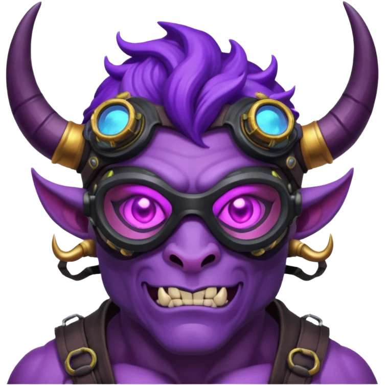 Diablo morado con gogles emoji