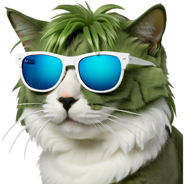 A cat with mullet emoji