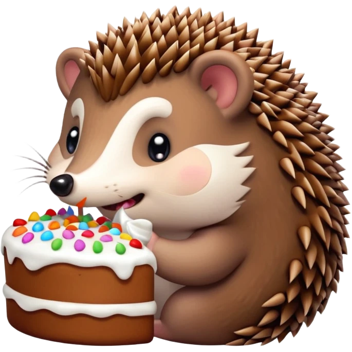 hedgehog eating cake emoji