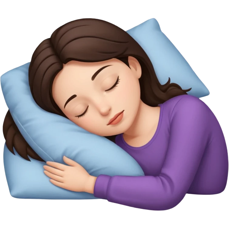 Brunette girl sleeping emoji
