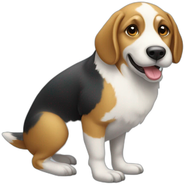 chien sur un pinguoin emoji