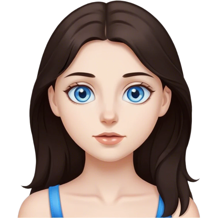 girl with blue eyes and dark brown hair emoji