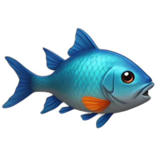 Poisson rouge sur un chat emoji