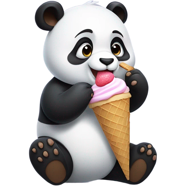 Panda eating ice cream emoji