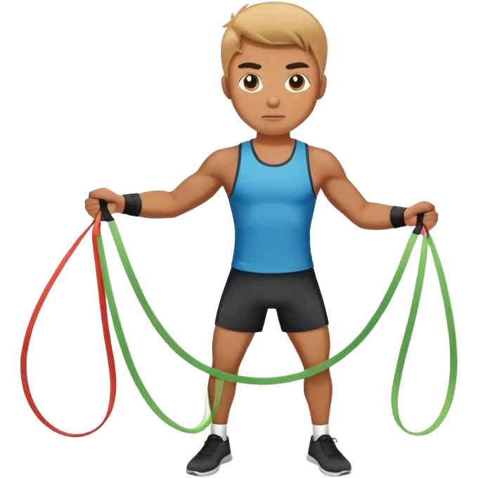 man using resistance band emoji