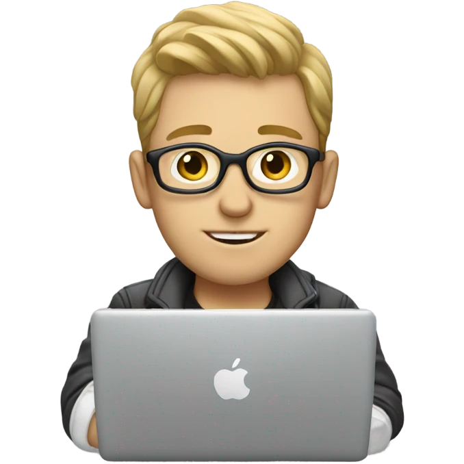 white boy music producer with macbook emoji