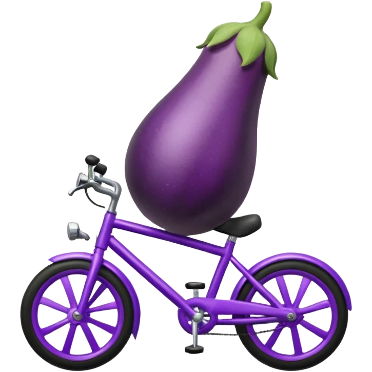 Eggplant on bike emoji