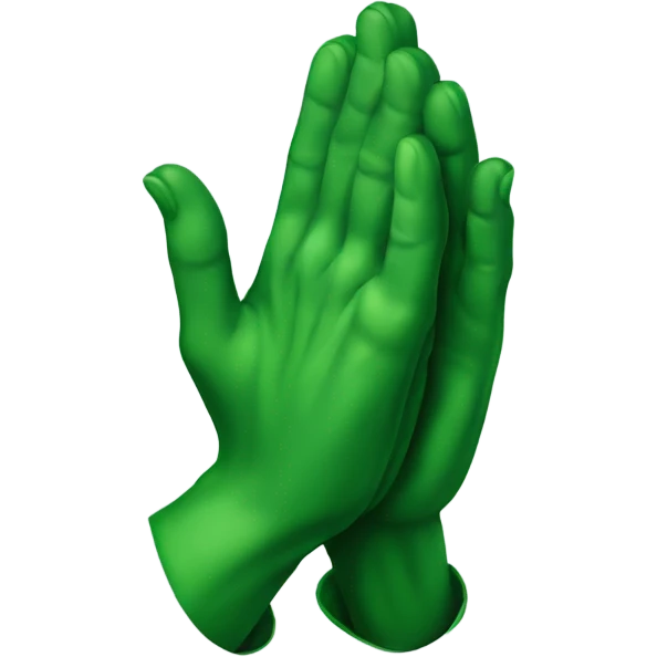 Green praying hands emoji