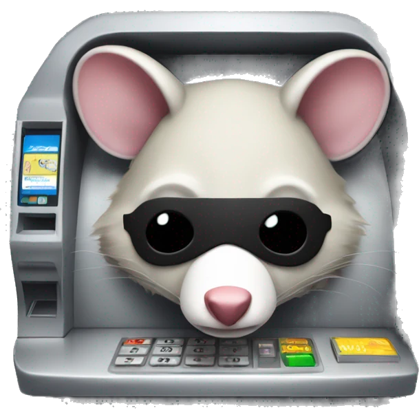 A masked possum + ATM machine  emoji