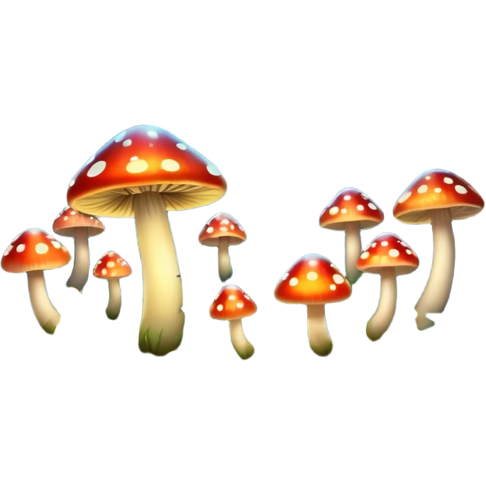 magical forest with glowing mushrooms and fireflies emoji