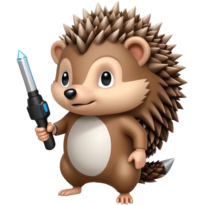 Hedgehog holding a taser emoji