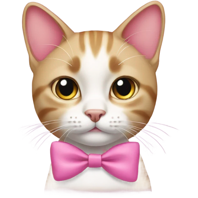 cat wearing a pink bow emoji